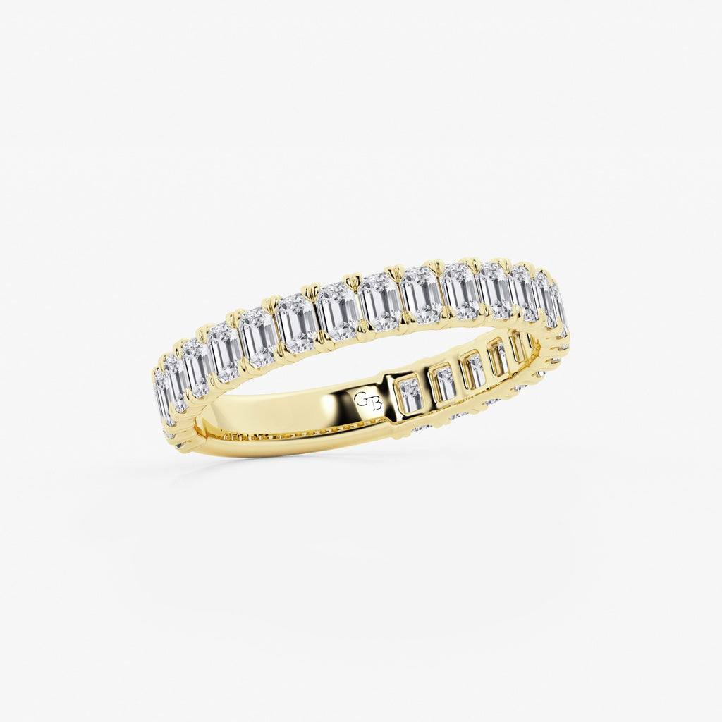 GWA014 - Additional Image 1 for  1 1/2 ctw Emerald Lab Grown Diamond Three Quarter Eternity Wedding Band