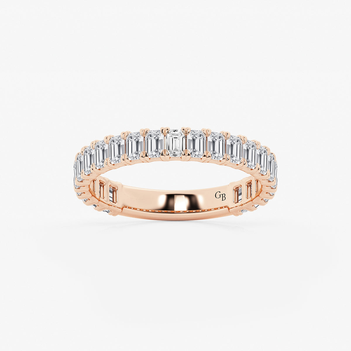 GWA014 - product video for 1 1/2 ctw Emerald Lab Grown Diamond Three Quarter Eternity Wedding Band
