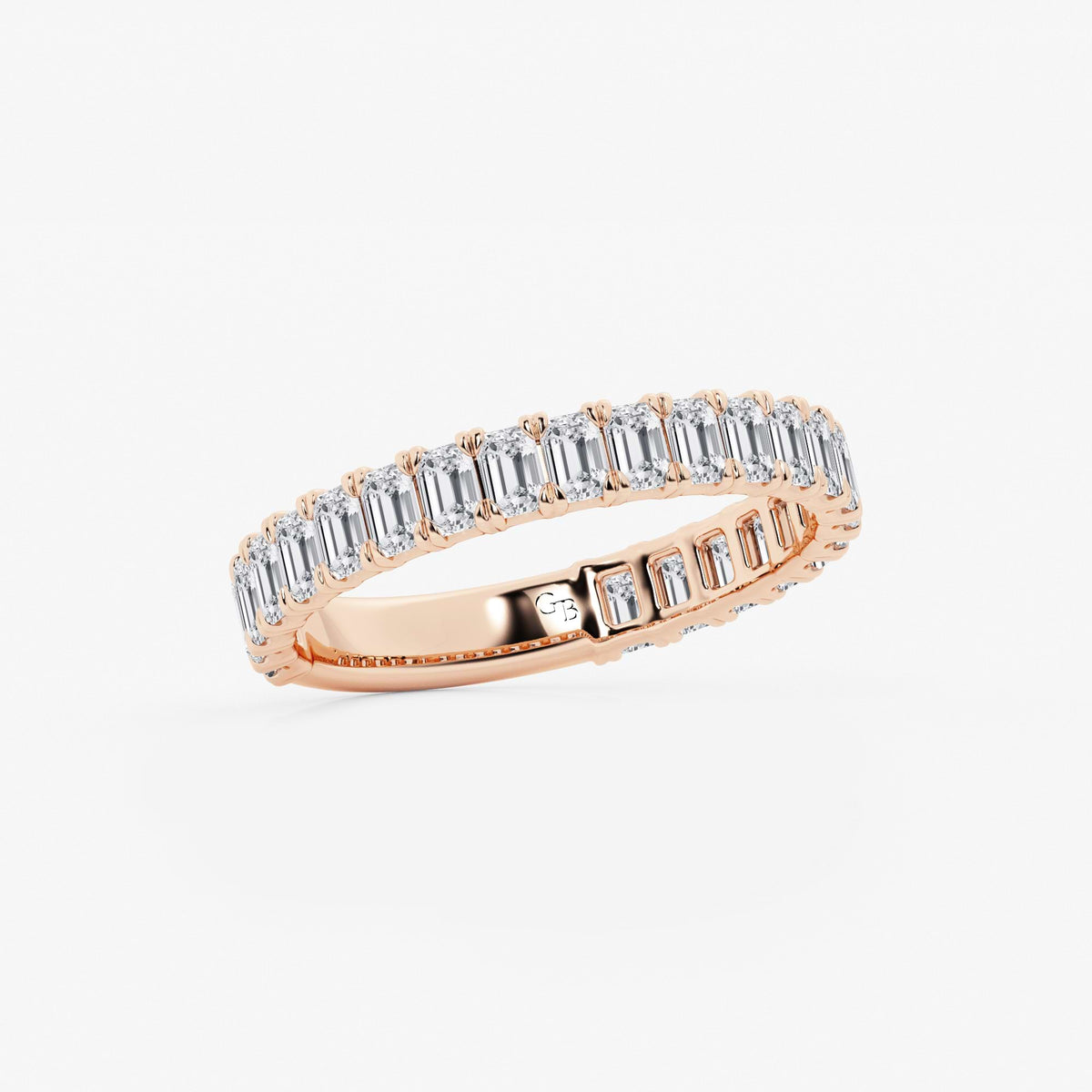 GWA014 - Additional Image 1 for  1 1/2 ctw Emerald Lab Grown Diamond Three Quarter Eternity Wedding Band