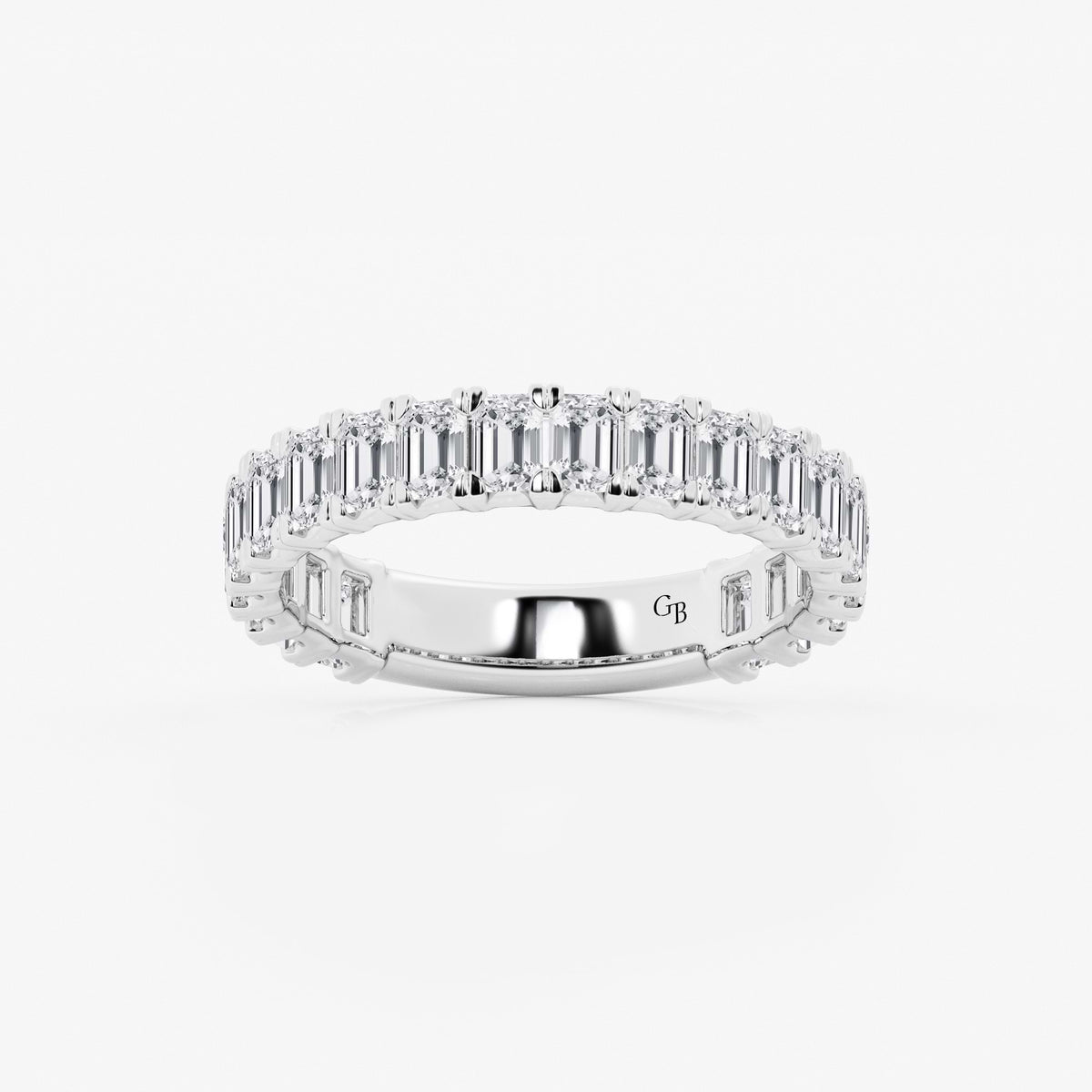 GWA014 - 2 ctw Emerald Lab Grown Diamond Three Quarter Eternity Wedding Band