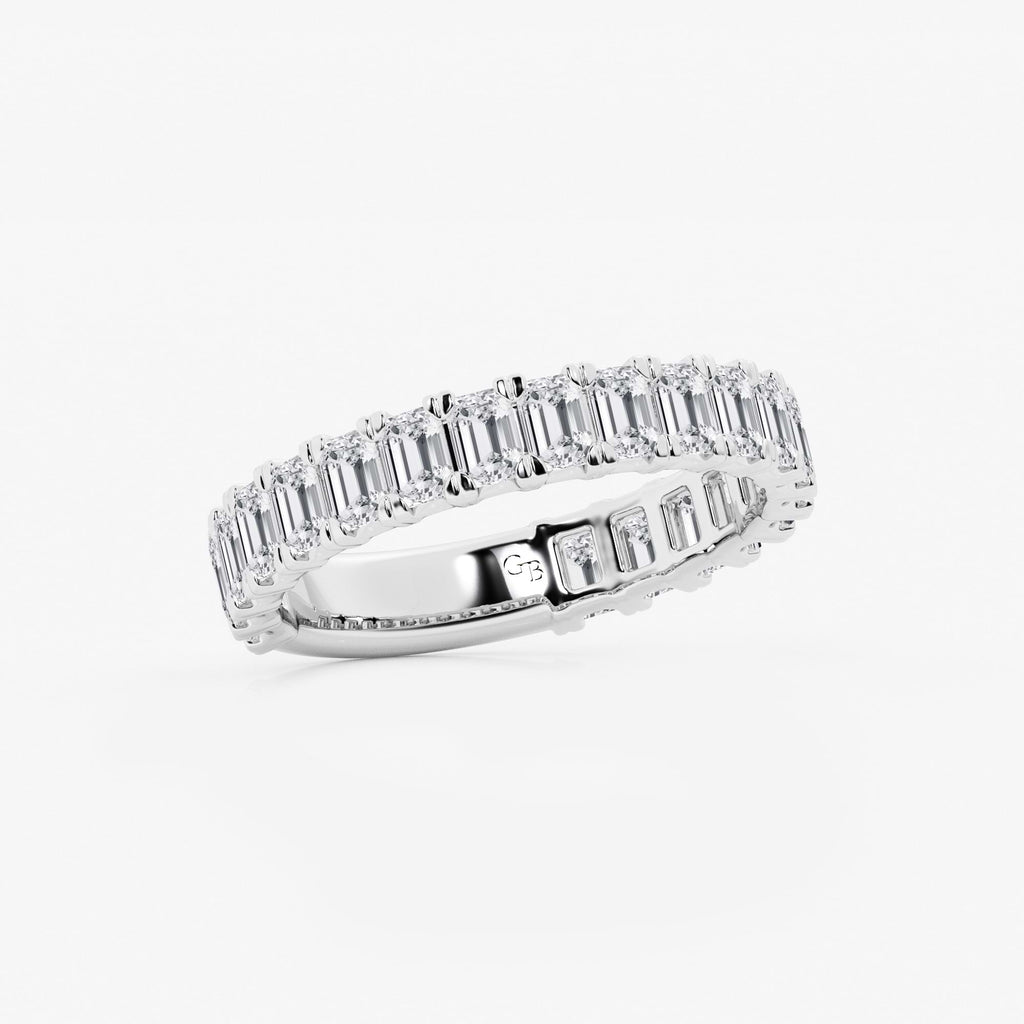 GWA014 - Additional Image 1 for  2 ctw Emerald Lab Grown Diamond Three Quarter Eternity Wedding Band