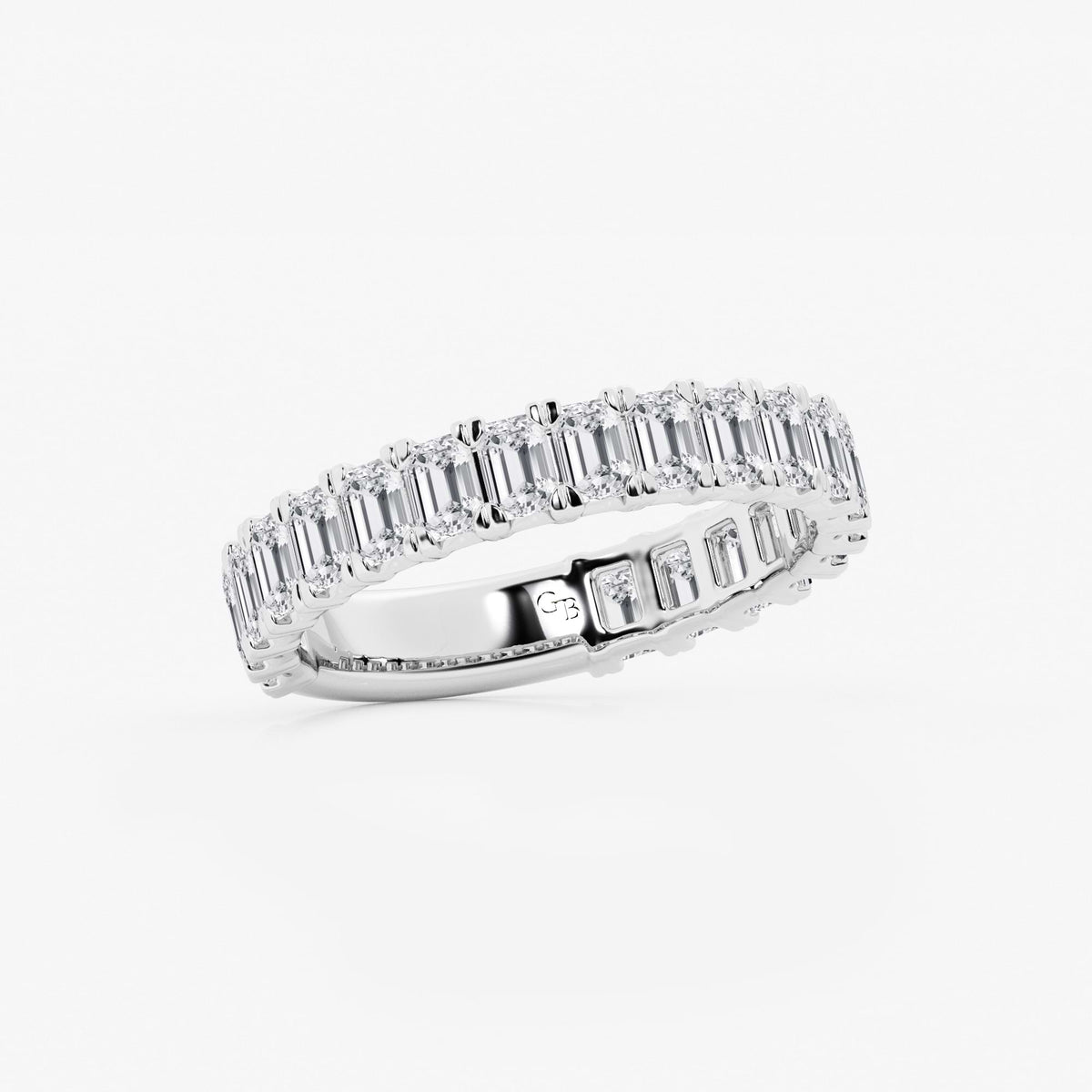 GWA014 - Additional Image 1 for  2 ctw Emerald Lab Grown Diamond Three Quarter Eternity Wedding Band
