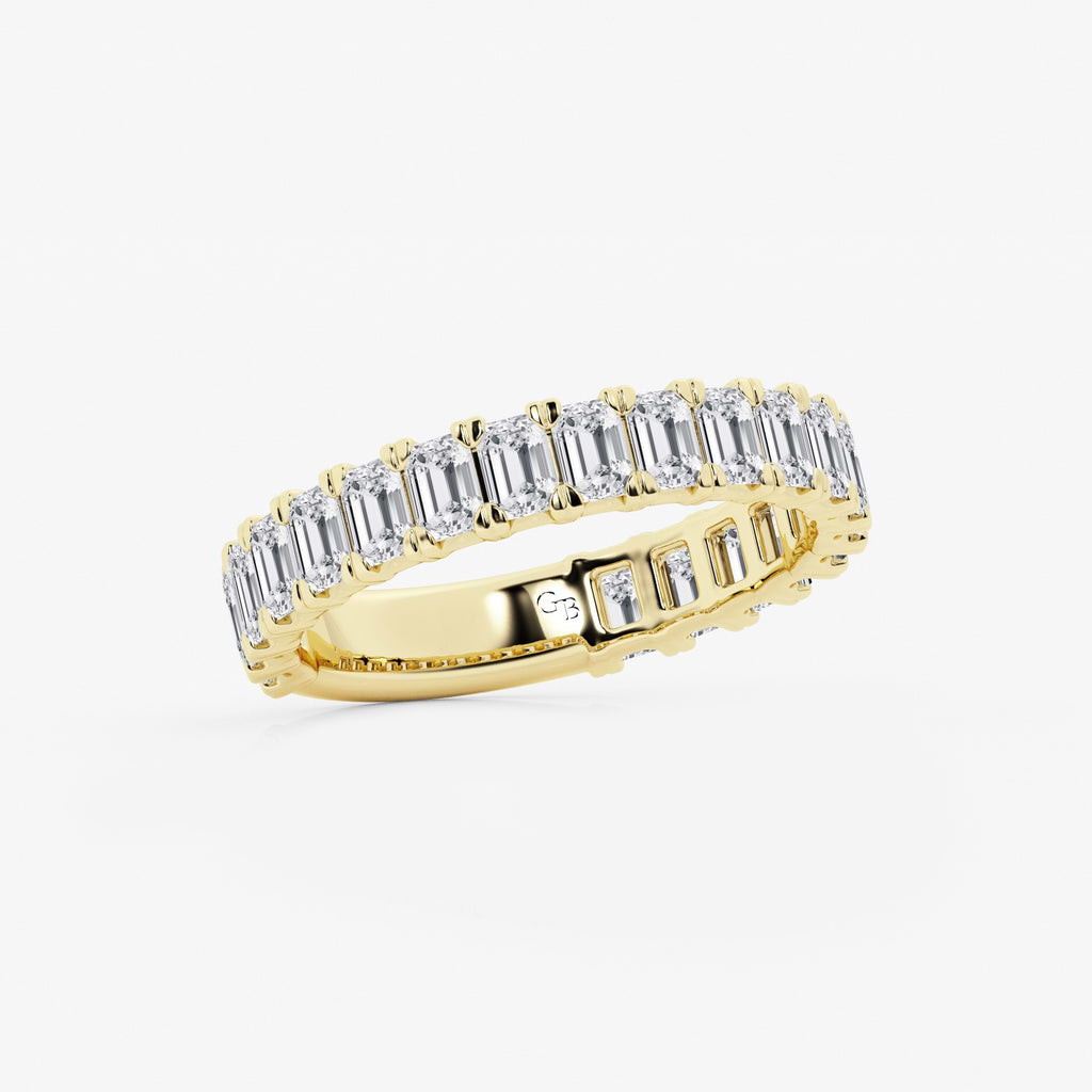 GWA014 - Additional Image 1 for  2 ctw Emerald Lab Grown Diamond Three Quarter Eternity Wedding Band