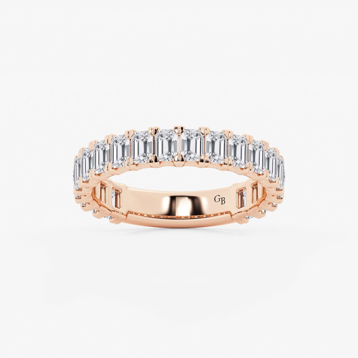 GWA014 - 2 ctw Emerald Lab Grown Diamond Three Quarter Eternity Wedding Band