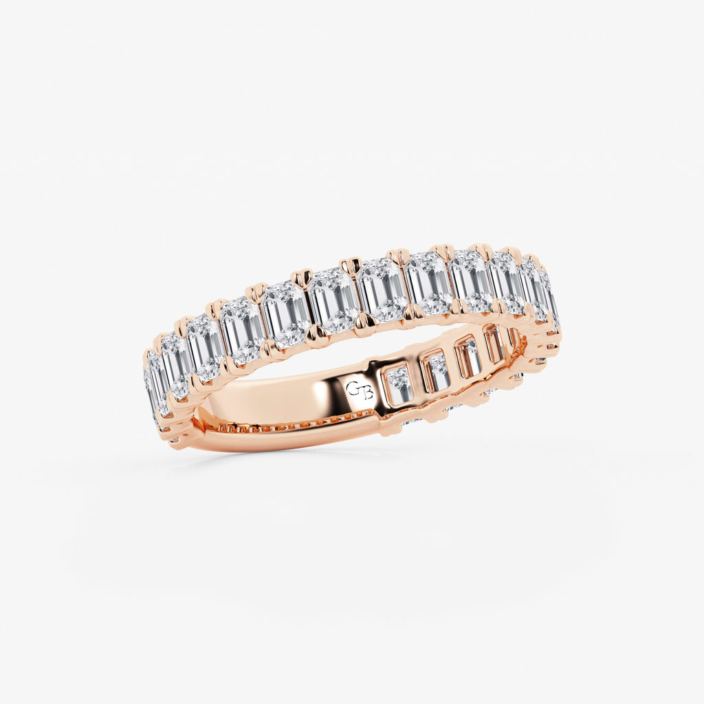 GWA014 - Additional Image 1 for  2 ctw Emerald Lab Grown Diamond Three Quarter Eternity Wedding Band