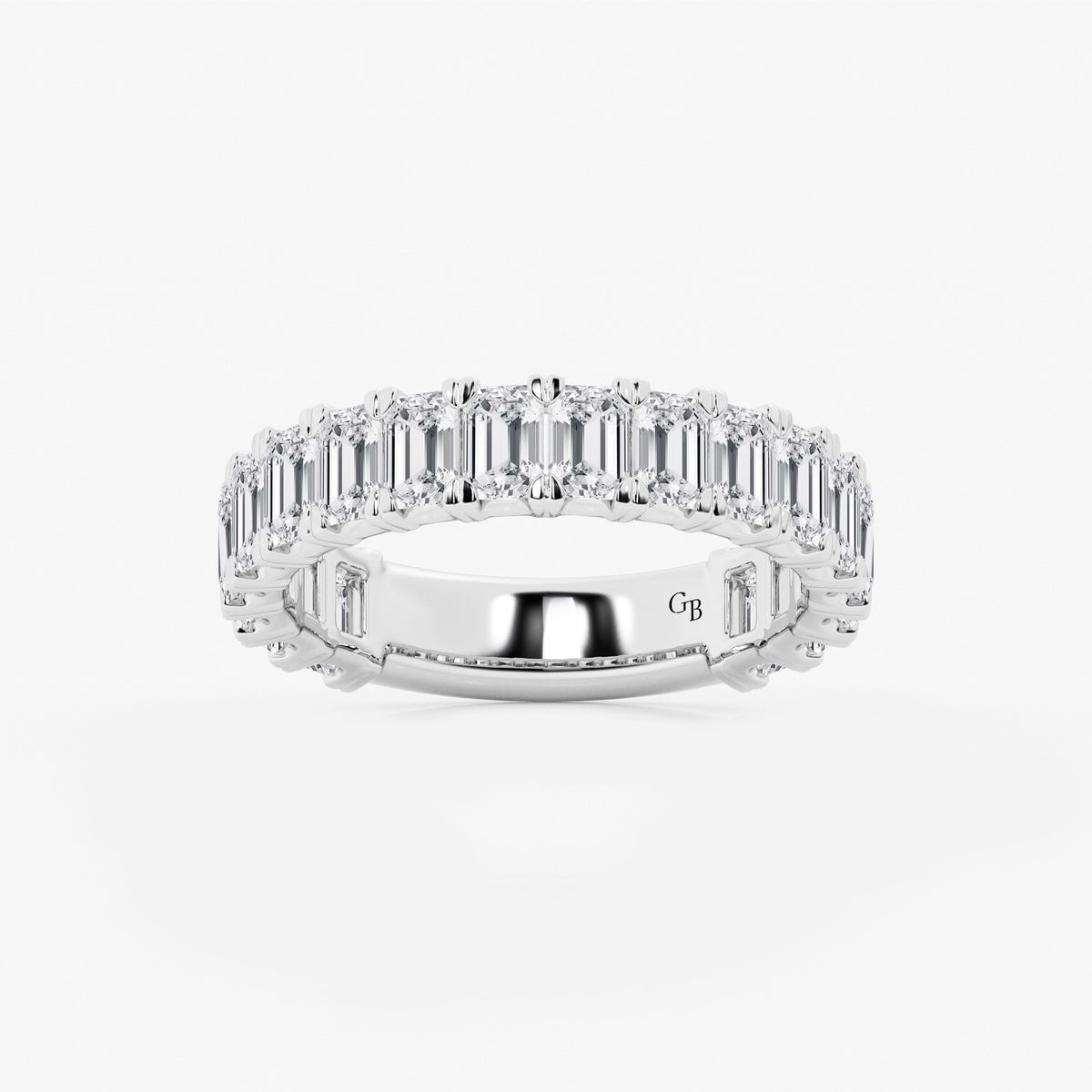 GWA014 - 3 ctw Emerald Lab Grown Diamond Three Quarter Eternity Wedding Band
