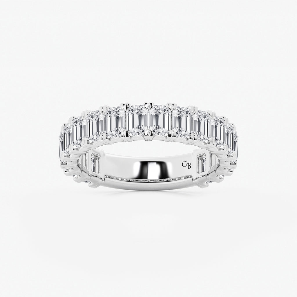 GWA014 - product video for 3 ctw Emerald Lab Grown Diamond Three Quarter Eternity Wedding Band