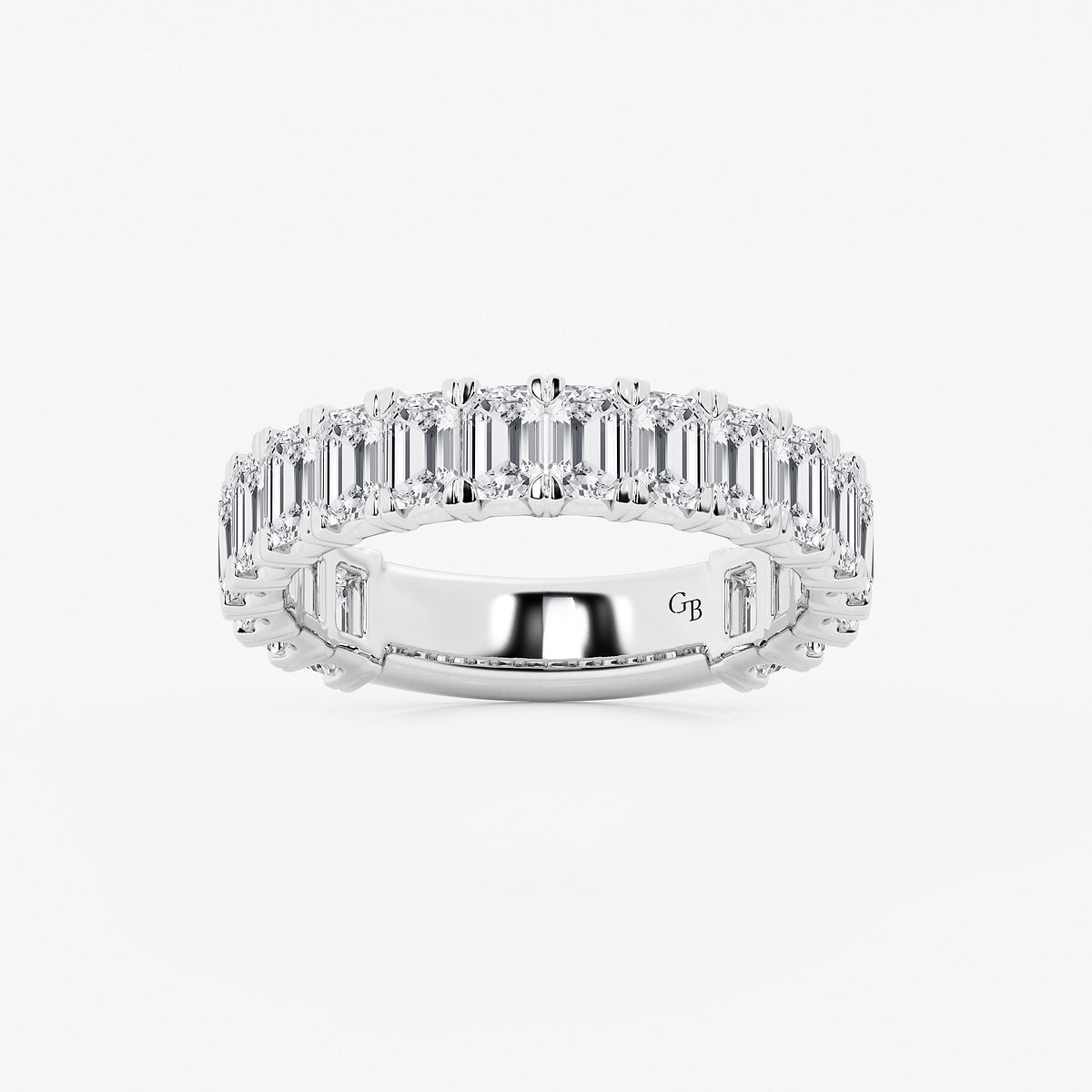 GWA014 - product video for 3 ctw Emerald Lab Grown Diamond Three Quarter Eternity Wedding Band