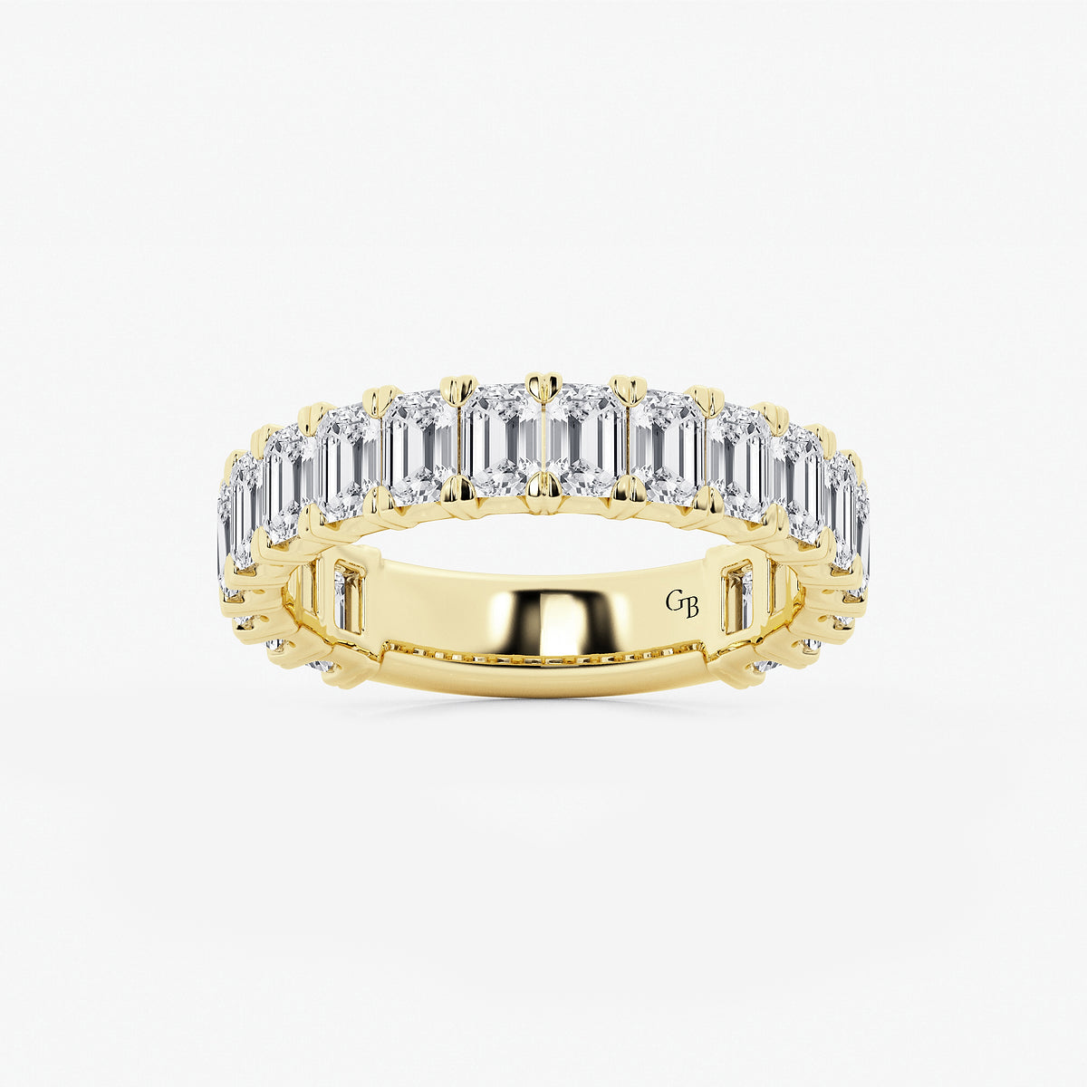 GWA014 - product video for 3 ctw Emerald Lab Grown Diamond Three Quarter Eternity Wedding Band