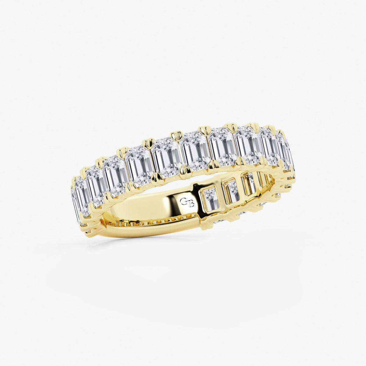GWA014 - Additional Image 1 for  3 ctw Emerald Lab Grown Diamond Three Quarter Eternity Wedding Band