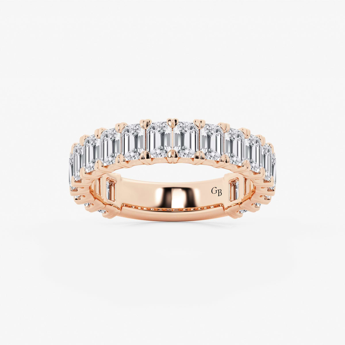 GWA014 - 3 ctw Emerald Lab Grown Diamond Three Quarter Eternity Wedding Band