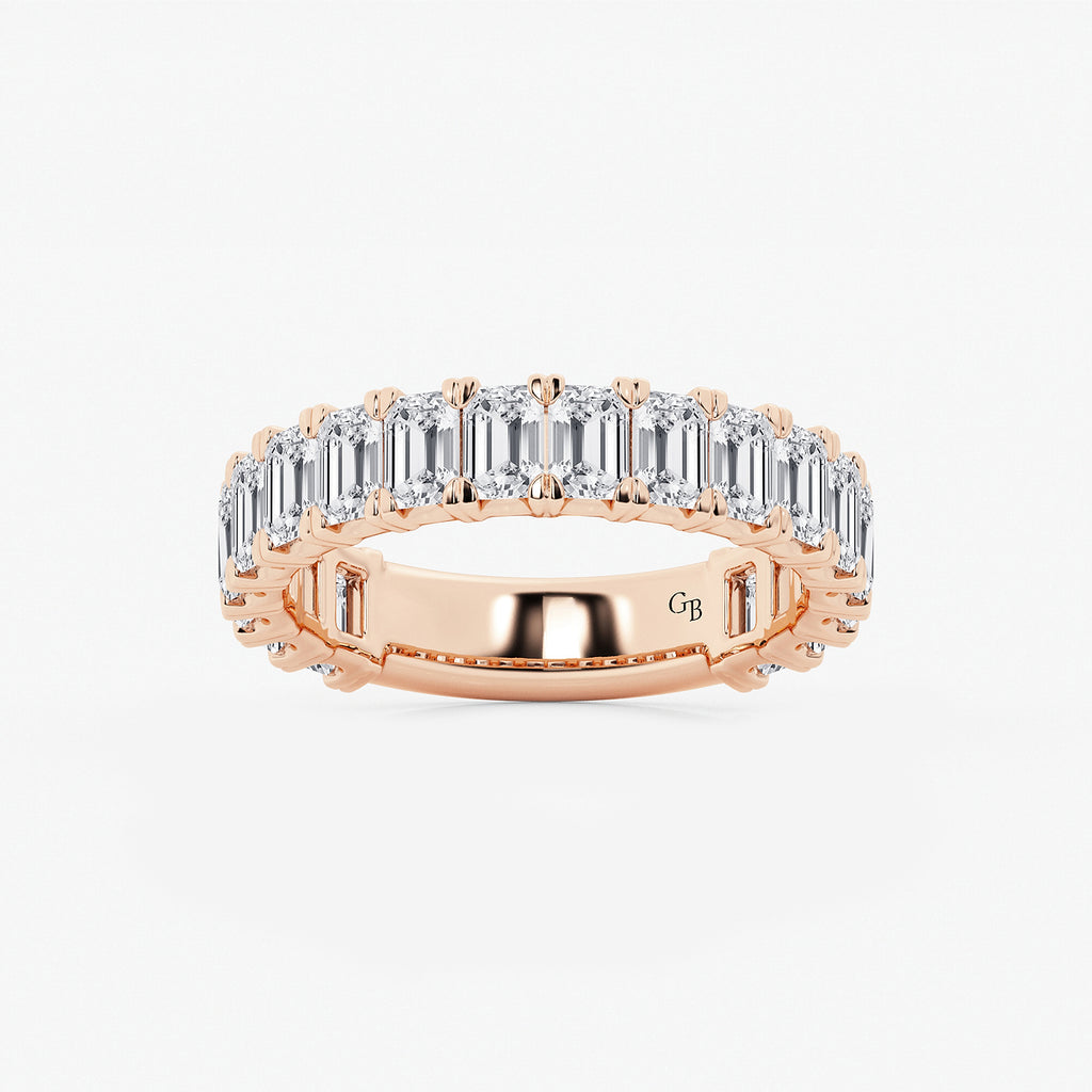GWA014 - product video for 3 ctw Emerald Lab Grown Diamond Three Quarter Eternity Wedding Band