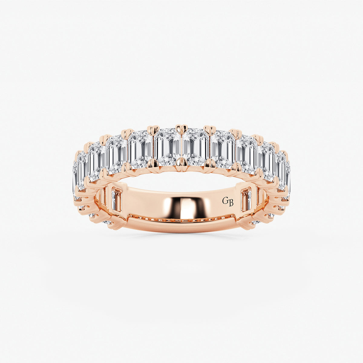 GWA014 - product video for 3 ctw Emerald Lab Grown Diamond Three Quarter Eternity Wedding Band