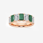 GWA015 - product video for 6 x 4 mm Green Emerald and 2 7/8 ctw Emerald Lab Grown Diamond Anniversary Band