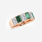 GWA015 - Additional Image 1 for  6 x 4 mm Green Emerald and 2 7/8 ctw Emerald Lab Grown Diamond Anniversary Band