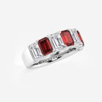 GWA015 - Additional Image 1 for  6 x 4 mm Emerald Cut Ruby and 2 7/8 ctw Emerald Lab Grown Diamond Anniversary Band