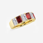 GWA015 - Additional Image 1 for  6 x 4 mm Emerald Cut Ruby and 2 7/8 ctw Emerald Lab Grown Diamond Anniversary Band