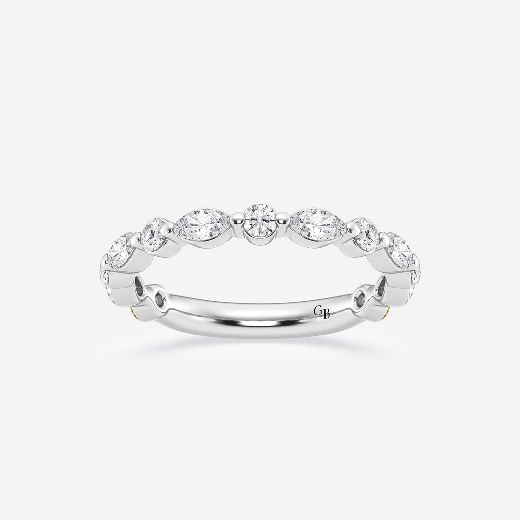 GWA016 - 5/8 ctw Round and Marquise Lab Grown Diamond Floating Wedding Band