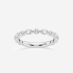 GWA016 - 5/8 ctw Round and Marquise Lab Grown Diamond Floating Wedding Band
