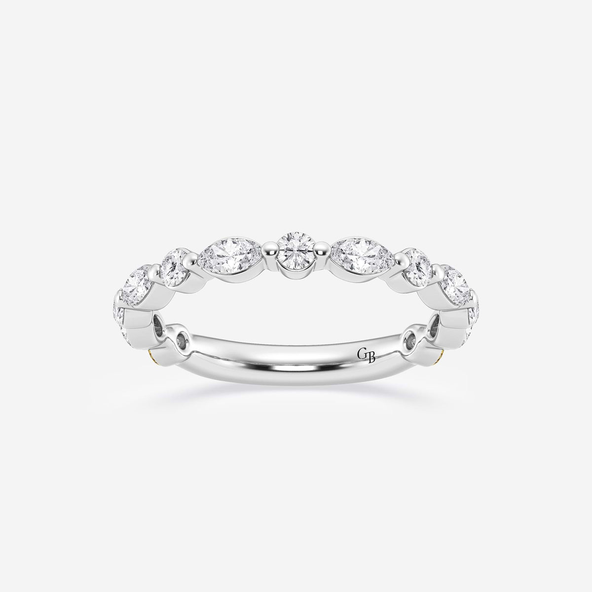 GWA016 - 5/8 ctw Round and Marquise Lab Grown Diamond Floating Wedding Band