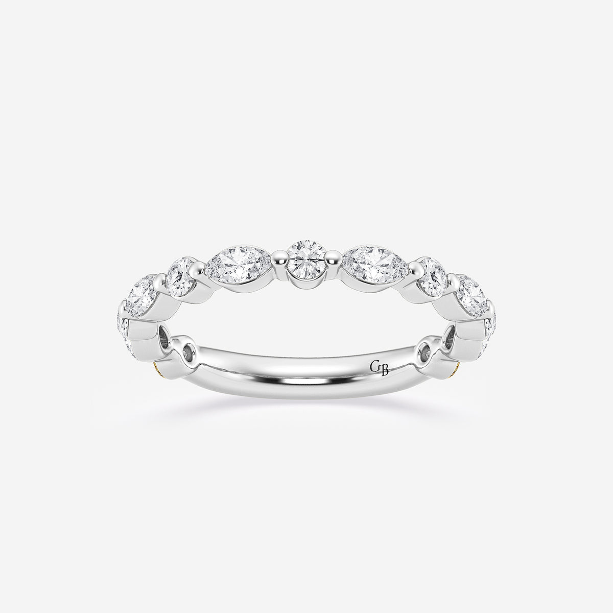 GWA016 - product video for 5/8 ctw Round and Marquise Lab Grown Diamond Floating Wedding Band
