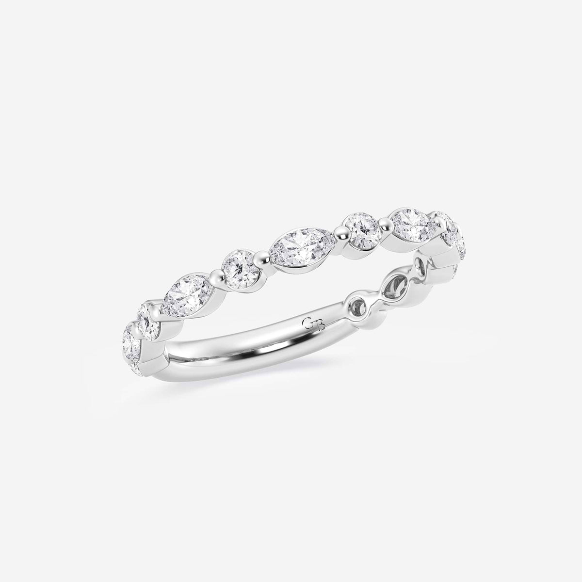GWA016 - Additional Image 1 for  5/8 ctw Round and Marquise Lab Grown Diamond Floating Wedding Band
