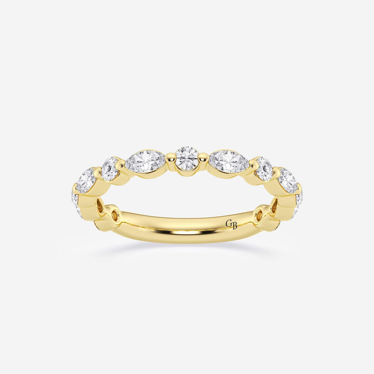 GWA016 - 5/8 ctw Round and Marquise Lab Grown Diamond Floating Wedding Band