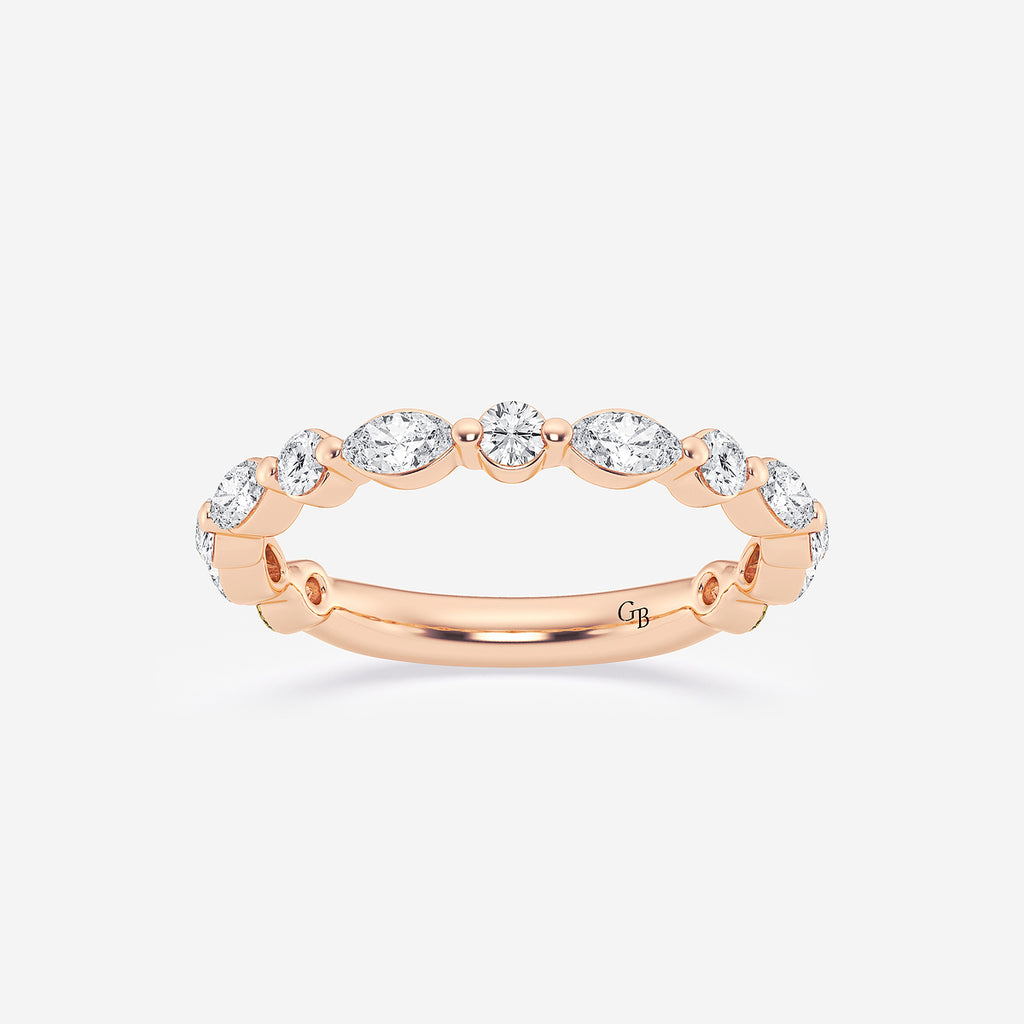 GWA016 - product video for 5/8 ctw Round and Marquise Lab Grown Diamond Floating Wedding Band