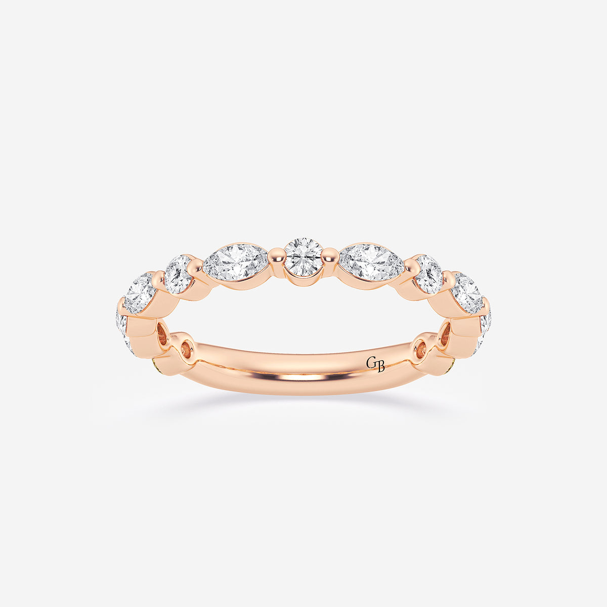 GWA016 - product video for 5/8 ctw Round and Marquise Lab Grown Diamond Floating Wedding Band