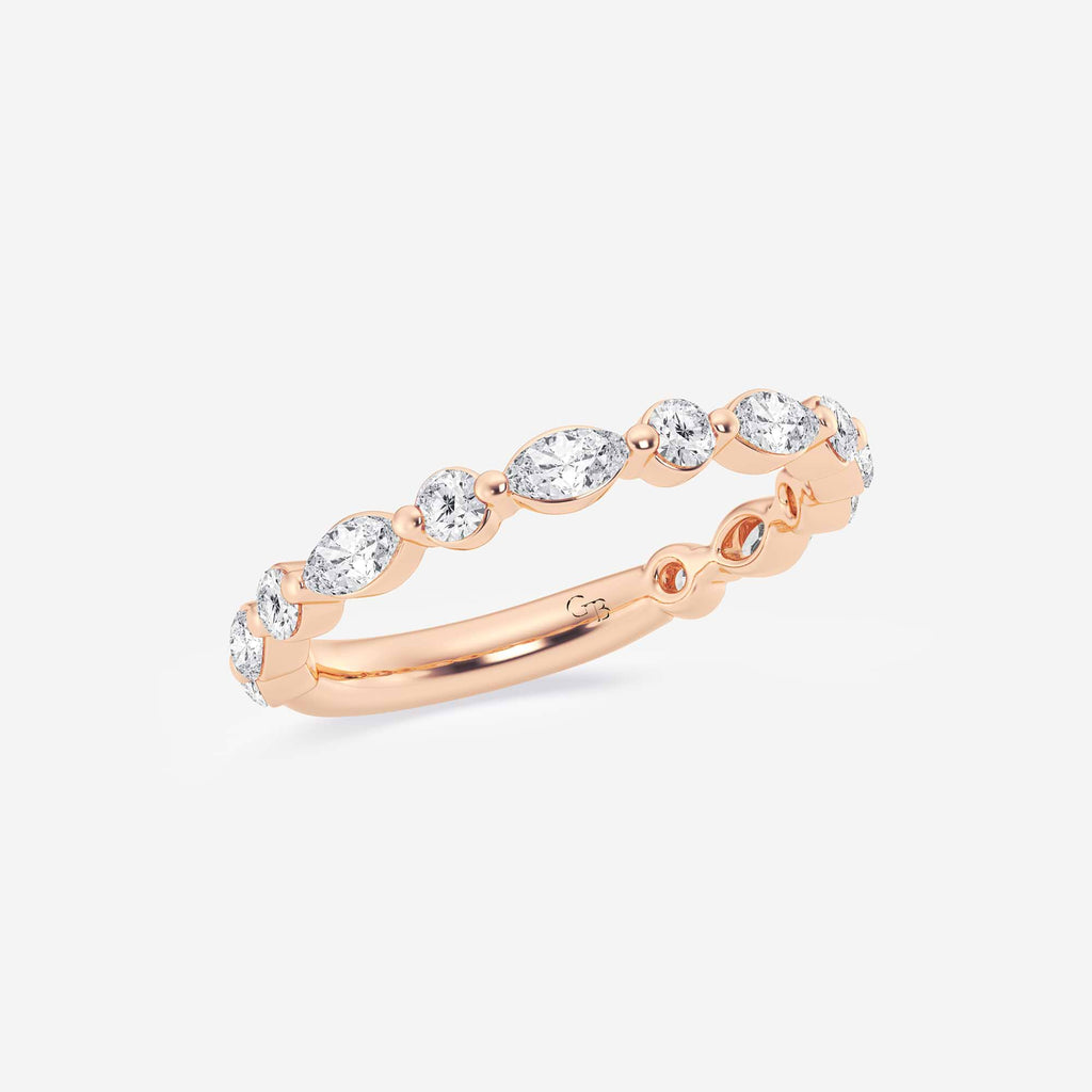 GWA016 - Additional Image 1 for  5/8 ctw Round and Marquise Lab Grown Diamond Floating Wedding Band