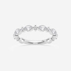 GWA017 - 5/8 ctw Round and Marquise Lab Grown Diamond Alternating Wedding Band