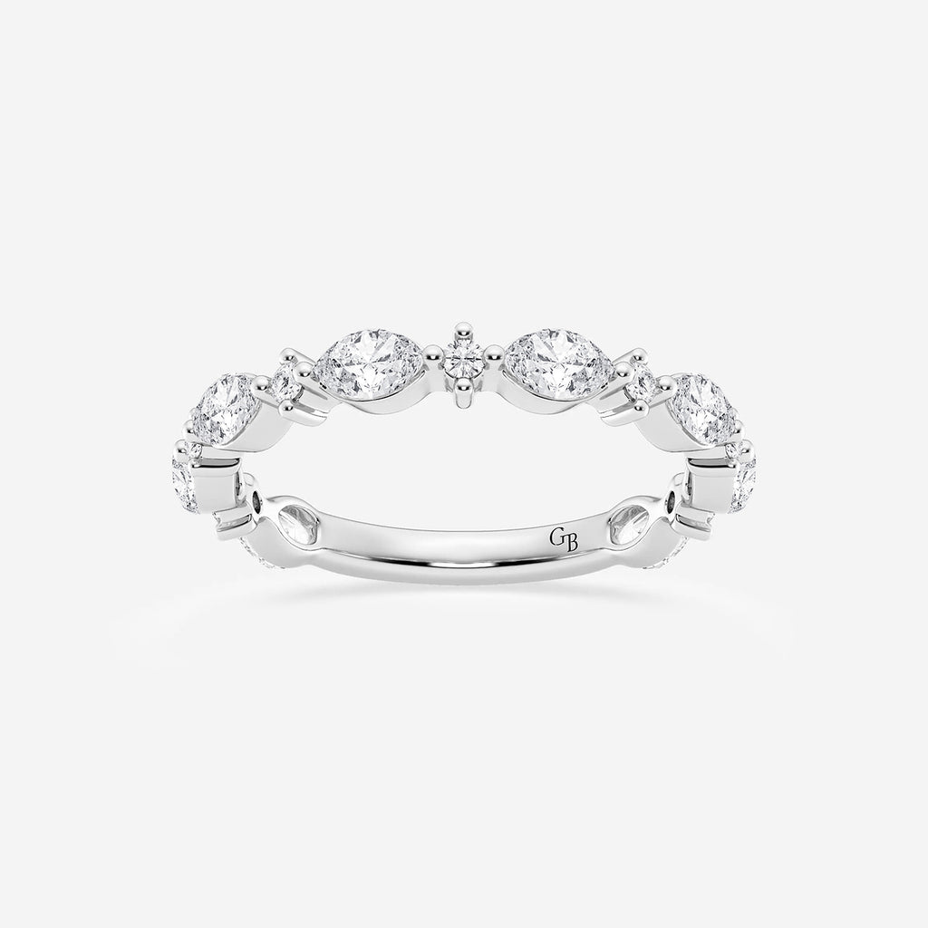 GWA017 - product video for 5/8 ctw Round and Marquise Lab Grown Diamond Alternating Wedding Band