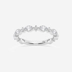 GWA017 - product video for 5/8 ctw Round and Marquise Lab Grown Diamond Alternating Wedding Band