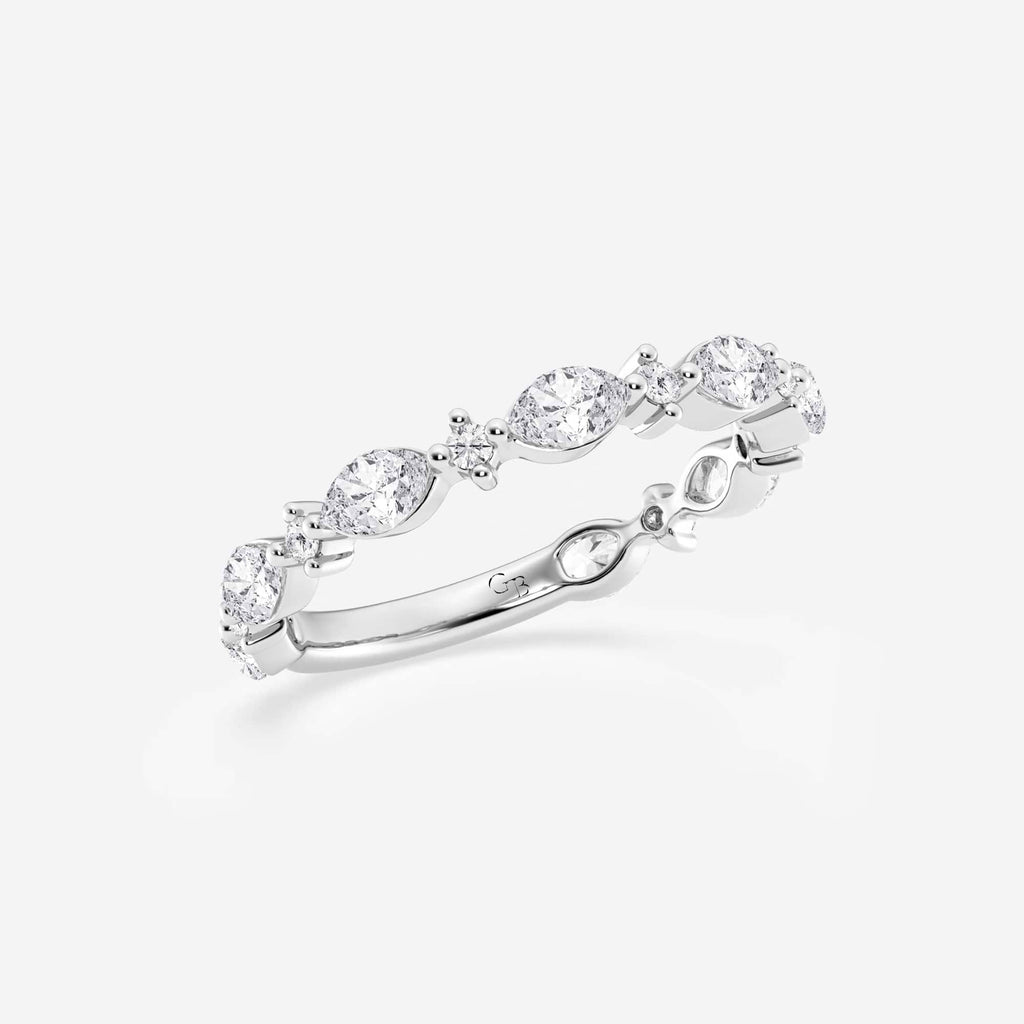 GWA017 - Additional Image 1 for  5/8 ctw Round and Marquise Lab Grown Diamond Alternating Wedding Band