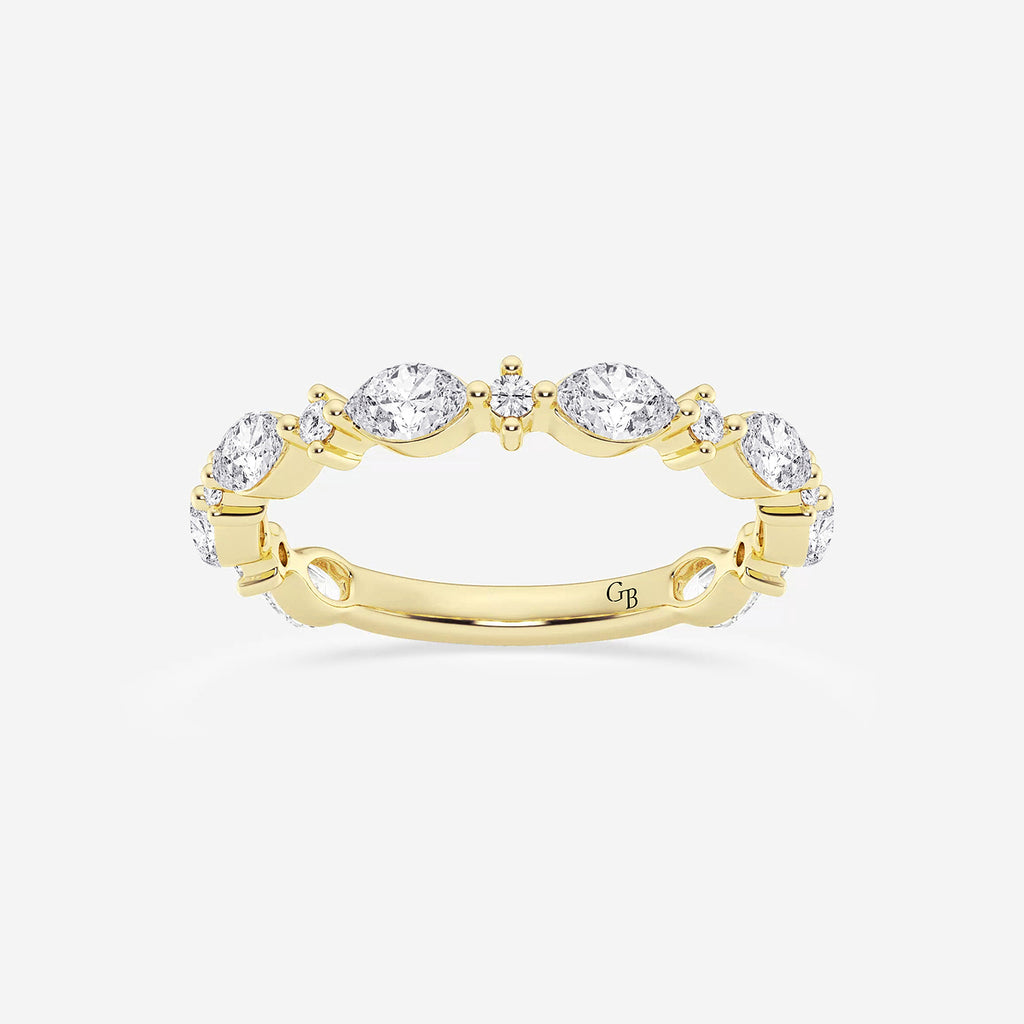 GWA017 - product video for 5/8 ctw Round and Marquise Lab Grown Diamond Alternating Wedding Band