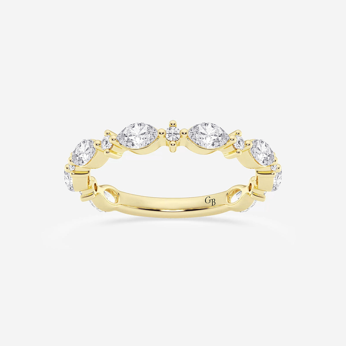 GWA017 - product video for 5/8 ctw Round and Marquise Lab Grown Diamond Alternating Wedding Band
