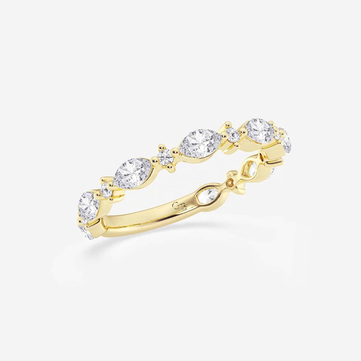 GWA017 - Additional Image 1 for  5/8 ctw Round and Marquise Lab Grown Diamond Alternating Wedding Band