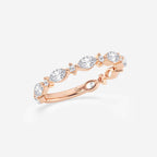 GWA017 - Additional Image 1 for  5/8 ctw Round and Marquise Lab Grown Diamond Alternating Wedding Band