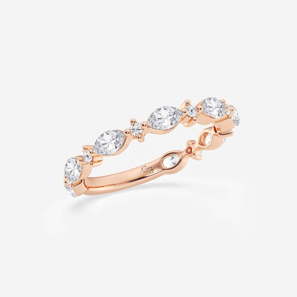 GWA017 - Additional Image 1 for  5/8 ctw Round and Marquise Lab Grown Diamond Alternating Wedding Band