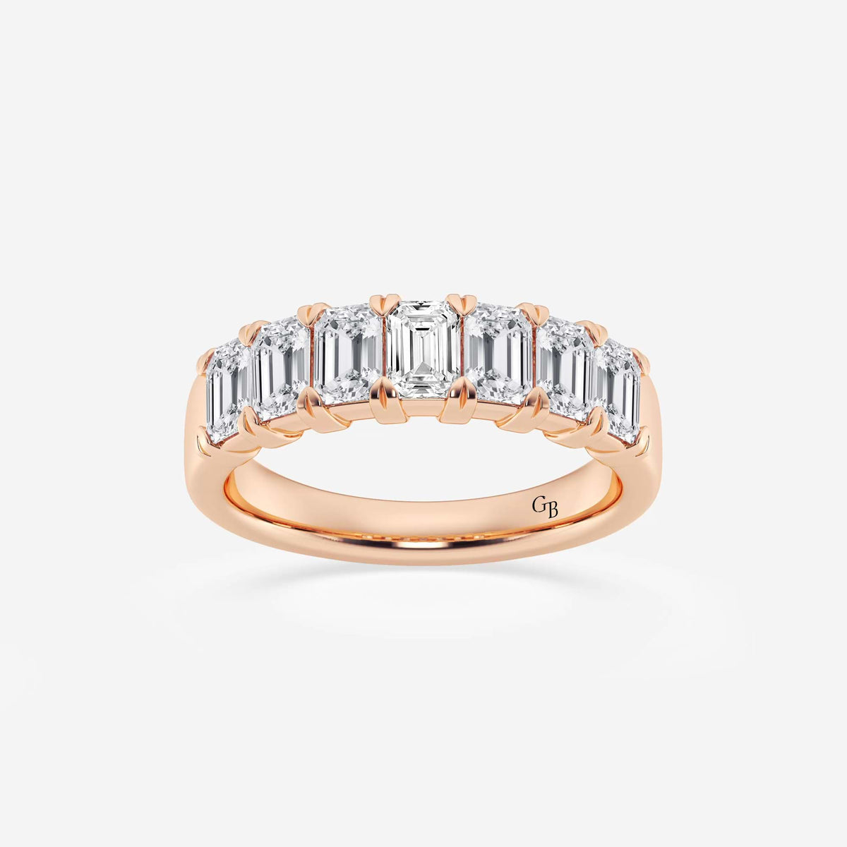 GWA018 - 2 ctw Emerald Lab Grown Diamond Seven-Stone Anniversary Band