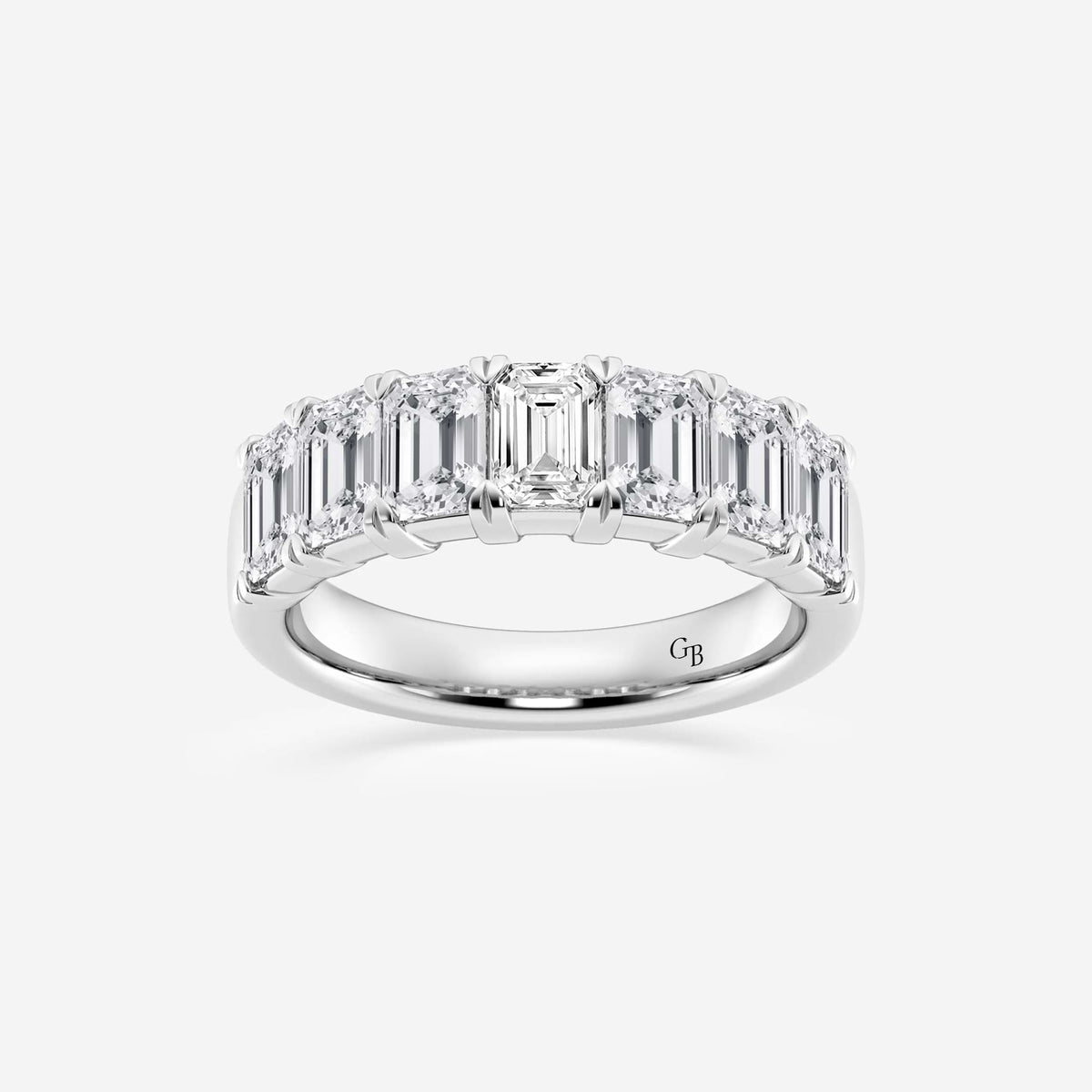 GWA018 - 3 ctw Emerald Lab Grown Diamond Seven-Stone Anniversary Band