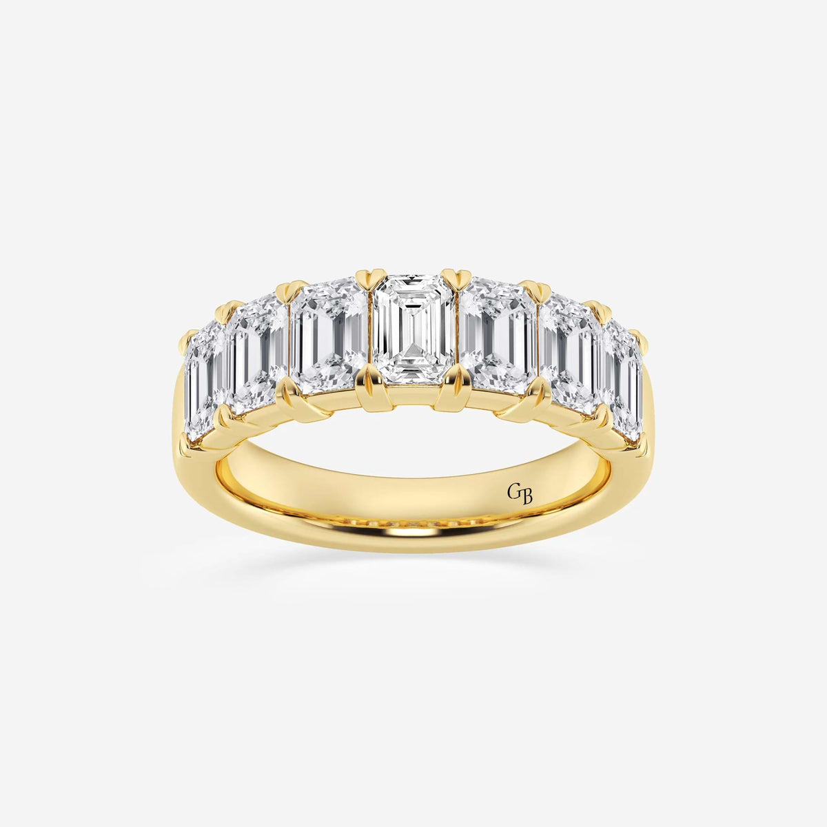 GWA018 - 3 ctw Emerald Lab Grown Diamond Seven-Stone Anniversary Band