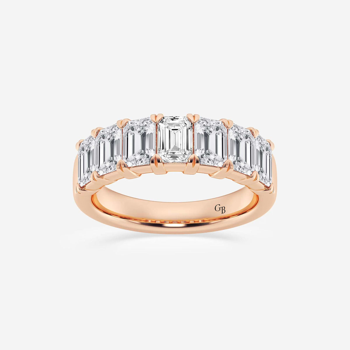 GWA018 - 3 ctw Emerald Lab Grown Diamond Seven-Stone Anniversary Band