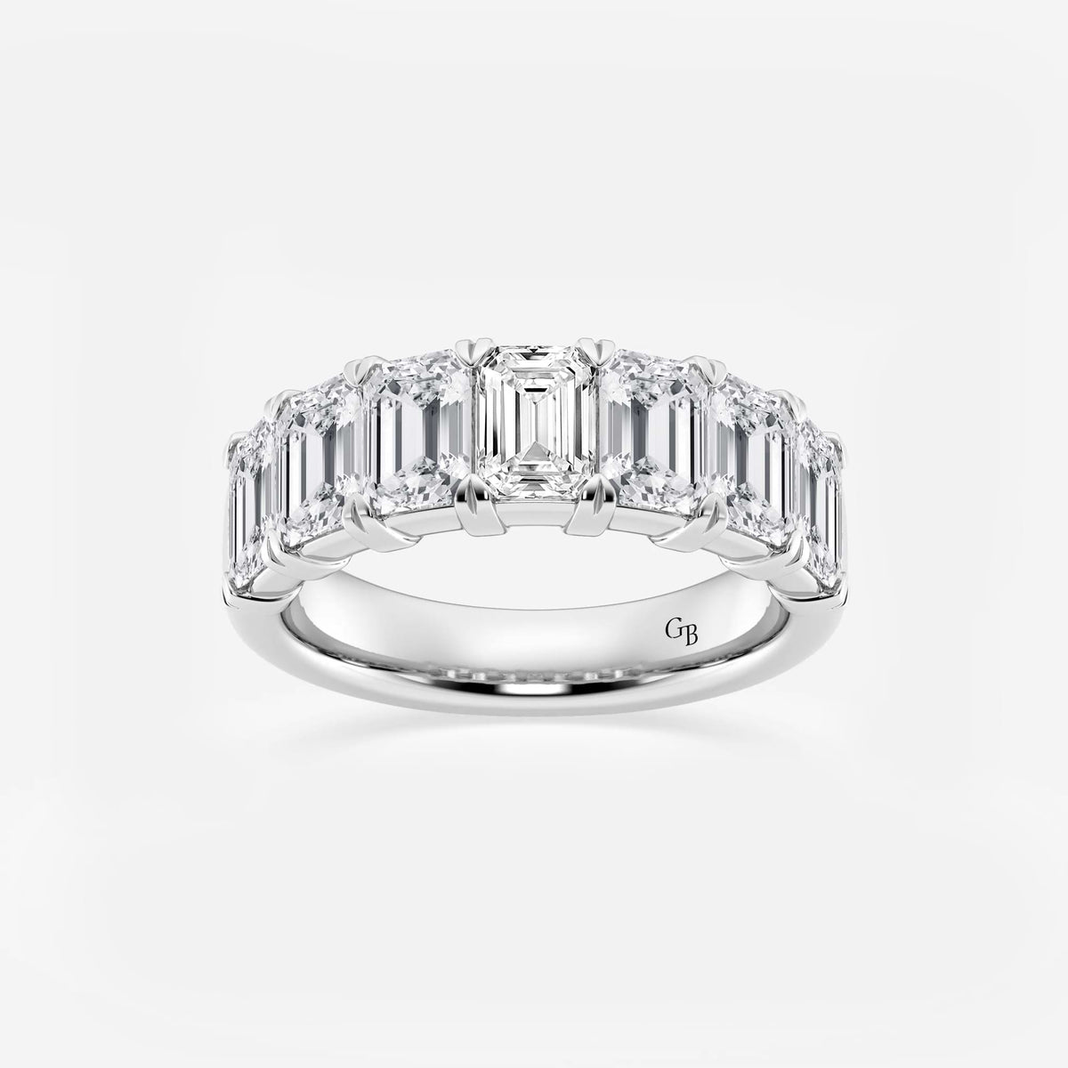 GWA018 - 4 ctw Emerald Lab Grown Diamond Seven-Stone Anniversary Band