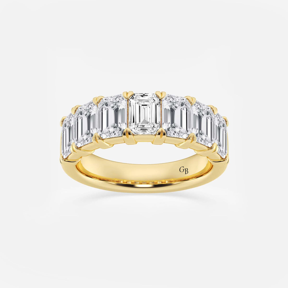 GWA018 - 4 ctw Emerald Lab Grown Diamond Seven-Stone Anniversary Band
