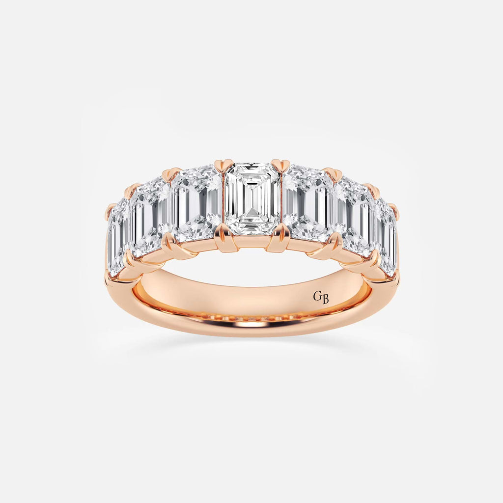 GWA018 - 4 ctw Emerald Lab Grown Diamond Seven-Stone Anniversary Band