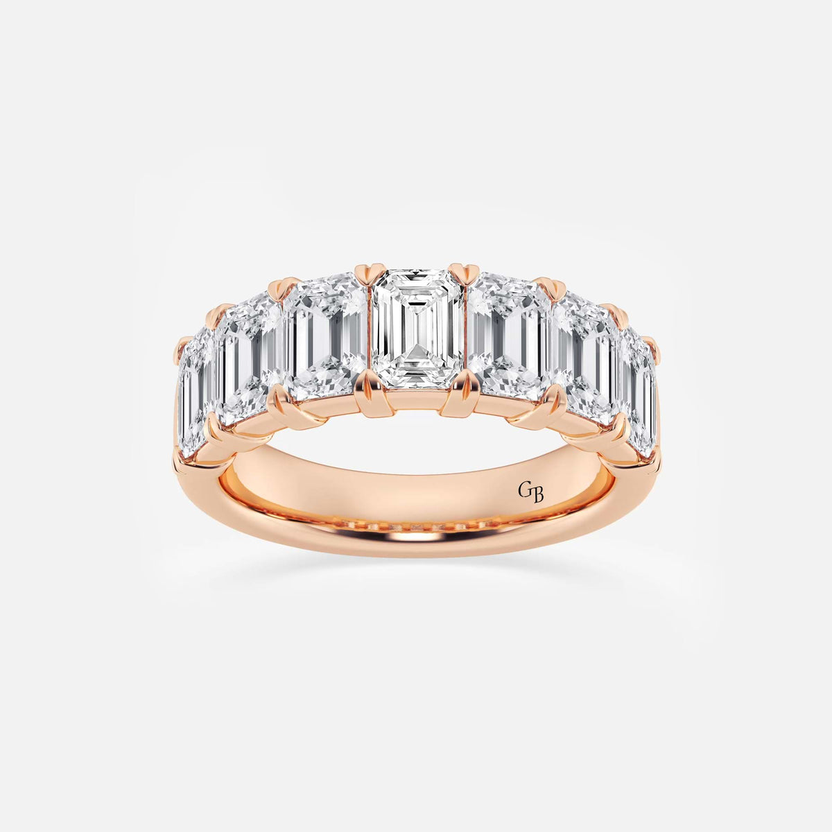 GWA018 - 4 ctw Emerald Lab Grown Diamond Seven-Stone Anniversary Band