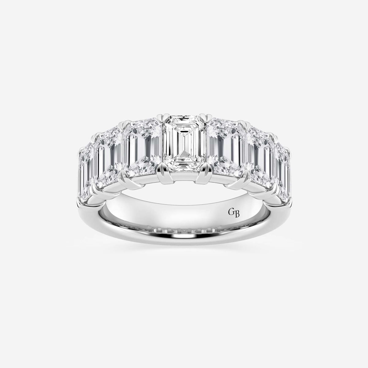 GWA018 - 5 ctw Emerald Lab Grown Diamond Seven-Stone Anniversary Band