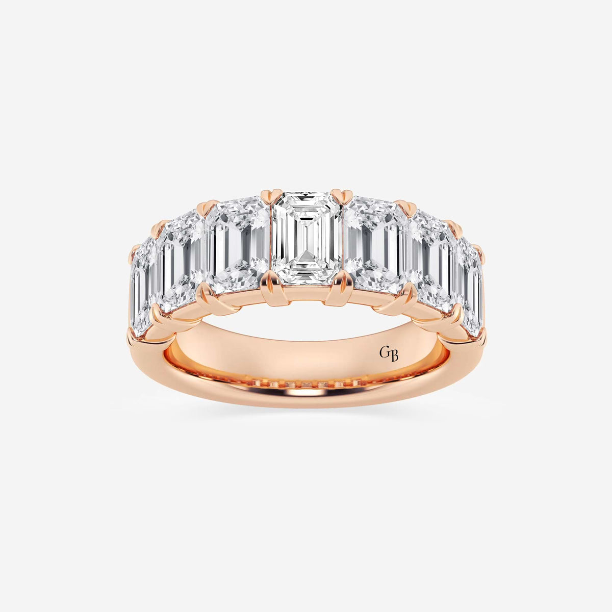 GWA018 - 5 ctw Emerald Lab Grown Diamond Seven-Stone Anniversary Band