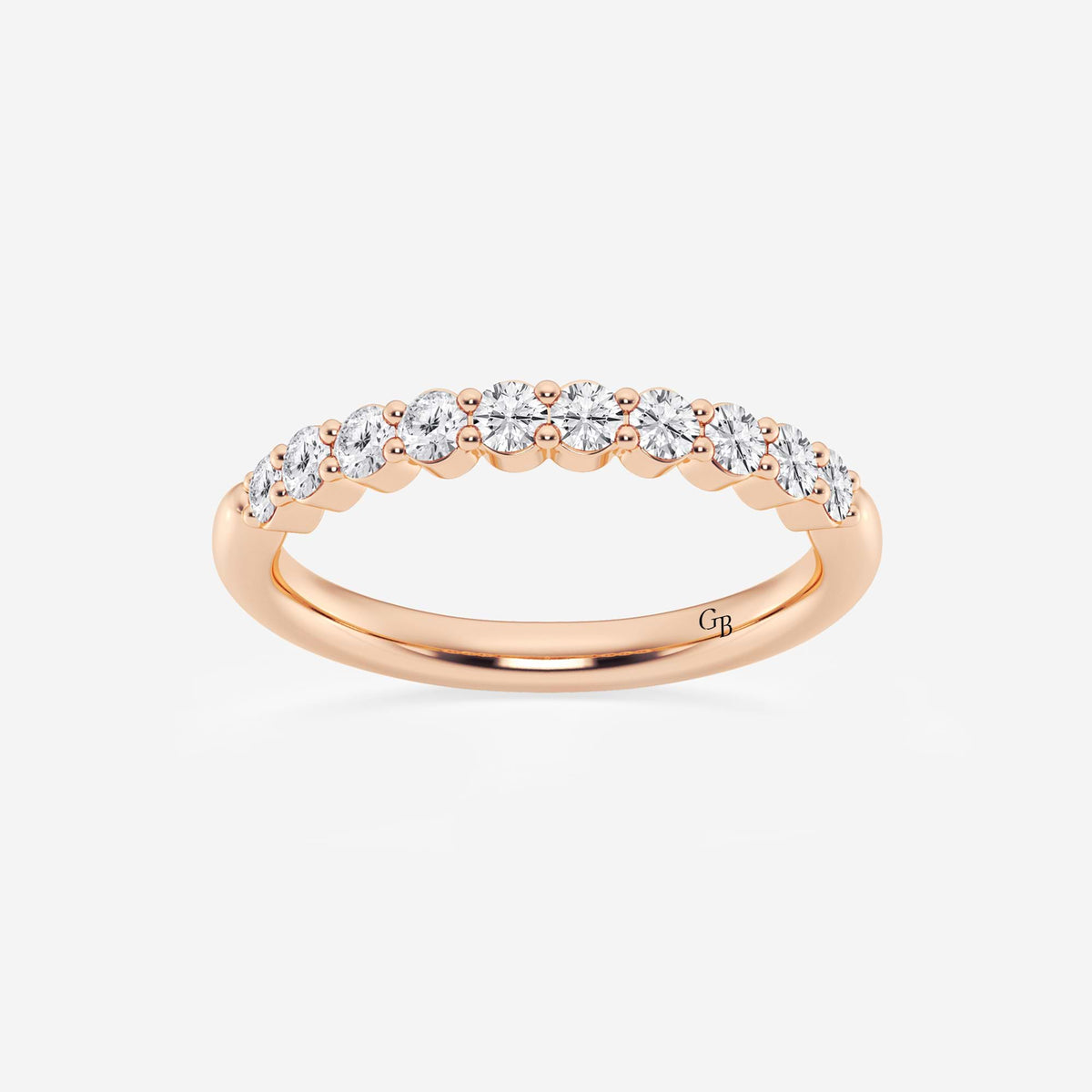 GWA019 - 1/2 ctw Round Lab Grown Diamond Prong Set Wedding Band